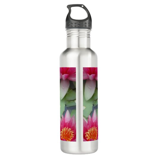 Roze Lotus Water Lily Waterfles (Achterkant)