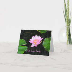 Roze Lotus Waterlily Notitiekaartje
