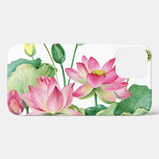 Roze Lotus Waterverf Rand Case-Mate iPhone Case (Achterkant (horizontaal))