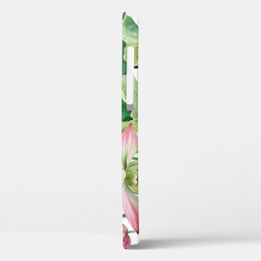 Roze Lotus Waterverf Rand Case-Mate iPhone Case (Achterkant / Links)
