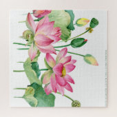 Roze Lotus Waterverf Rand Legpuzzel (Horizontaal)