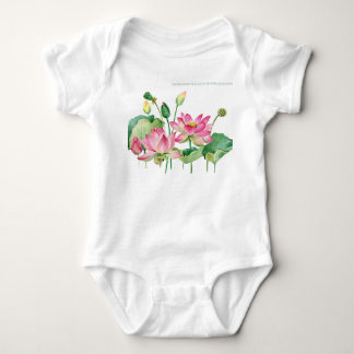 Roze Lotus Waterverf Rand Romper
