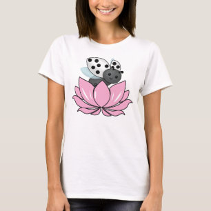 Roze Lotus White Ladybug T-Shirt
