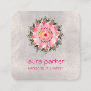 Roze Lotus Yoga Therapeut Spa Holistische Gezondhe Vierkante Visitekaartje