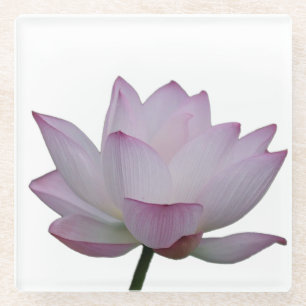 Roze lotusbloem bruiloft glazen onderzetter