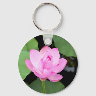 Roze lotusbloem sleutelhanger