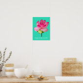 Roze lotusbloem waterverf fijne kunst poster (Keuken)