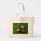 Roze lotusbloemtuin, grote tote bag (Voorkant)