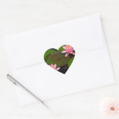 Roze lotusbloemtuin, hart sticker (Envelop)