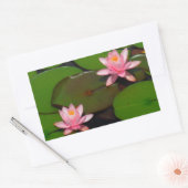 Roze lotusbloemtuin, rechthoekige sticker (Envelop)
