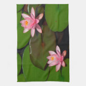 Roze lotusbloemtuin, theedoek (Verticaal)