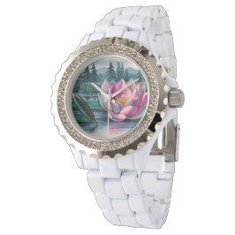  roze lotusventilator horloge