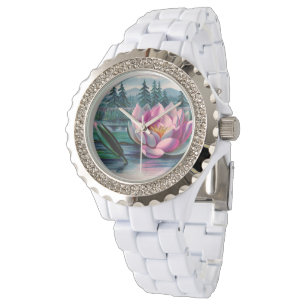  roze lotusventilator horloge