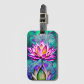 Roze lotusventilatorportret bagagelabel (Voorkant (verticaal))
