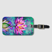 Roze lotusventilatorportret bagagelabel (Voorkant (horizontaal))