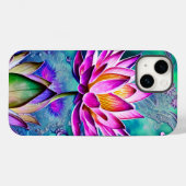 Roze lotusventilatorportret Case-Mate iPhone case (Achterkant (horizontaal))