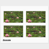Roze lotusvijver voor de limoenbloem rechthoekige sticker (Vel)