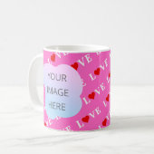 Roze LOVE hartstilleer Koffiemok (Voorkant links)