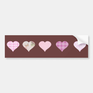Roze Love Heart Design - chocolade brown Bumpersticker