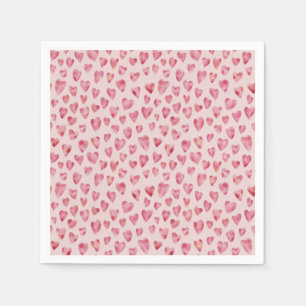 Roze Love Heart patroon Servet