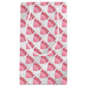 Roze Love Heart Pattern Klein Cadeauzakje (Voorkant)