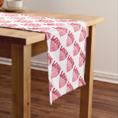 Roze Love Heart Pattern Korte Tafelloper (Voorbeeld)
