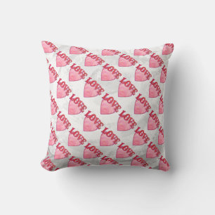 Roze Love Heart Pattern Kussen
