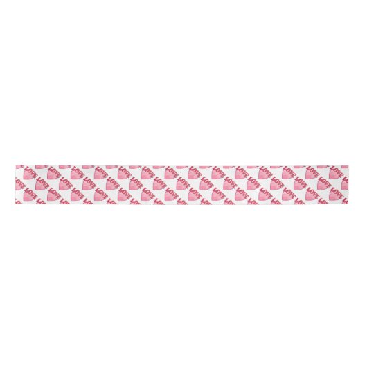 Roze Love Heart Pattern Lint (Voorkant)