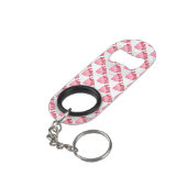 Roze Love Heart Pattern Mini Flessenopener (Achterkant Gekanteld)