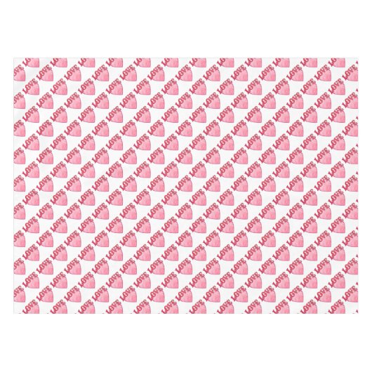Roze Love Heart Pattern Tafelkleed (Voorkant (Horizontaal))