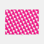 Roze Love Heart Shape Fleece Deken (Voorkant (Horizontaal))