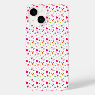 Roze Love Hearts Valentijnsdag Case-Mate iPhone 14 Hoesje