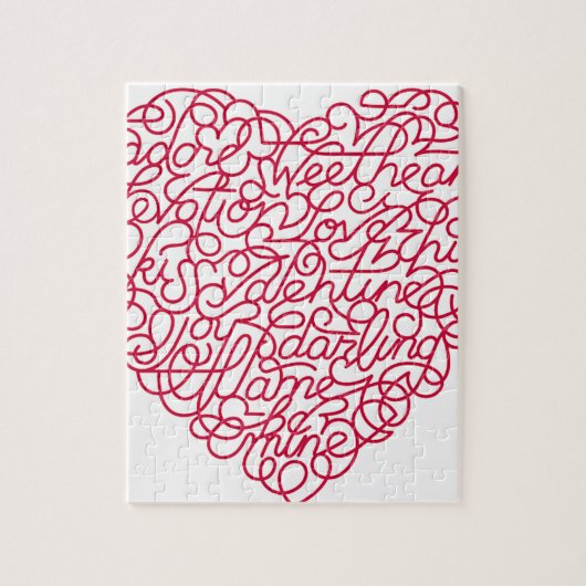 Roze Love Text Heart Legpuzzel (Verticaal)
