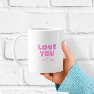 Roze Love You Persoonlijke Mok voor Vriendin
