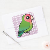 Roze Lovebird Vierkante Sticker (Envelop)