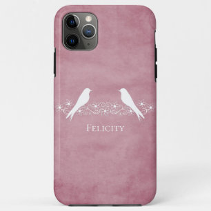 Roze Lovevogels Floral Vine iPhone Case