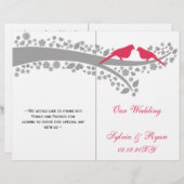 roze lovevogels gevouwen Weddenschap (Voorkant / Achterkant)