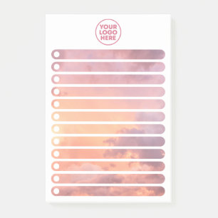 Roze lucht wolken stijlvol zakelijk logo takenlijs post-it® notes