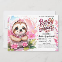 Roze luiaard cuteness Baby shower