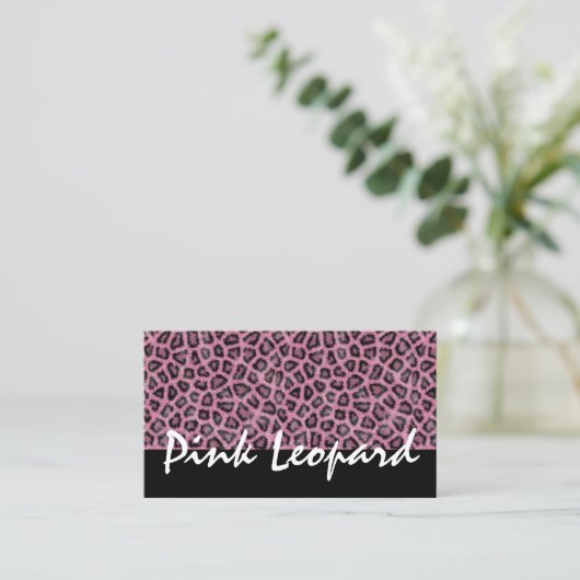 Roze luipaard Afdruk Trendy Fur Pattern Wild Anima Visitekaartje (Staand voorkant)