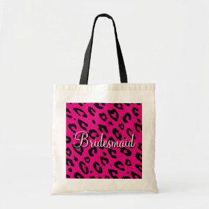 Roze luipaard afdrukbruidachtige bruiloft canvas t tote bag