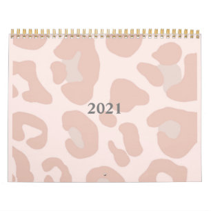 Roze luipaard Afdrukken 2021 Agenda Kalender