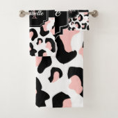 Roze luipaard afdrukken bad handdoek (Insitu)