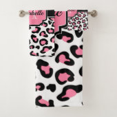 Roze luipaard afdrukken bad handdoek (Insitu)