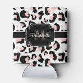 Roze luipaard afdrukken blikjeskoeler (Achterkant)
