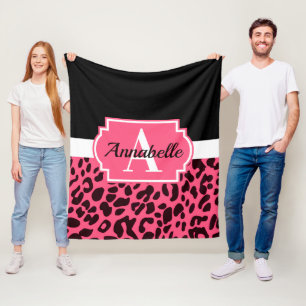 Roze luipaard afdrukken fleece deken