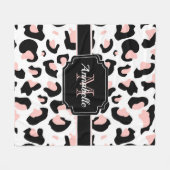 Roze luipaard afdrukken fleece deken (Voorkant (Horizontaal))