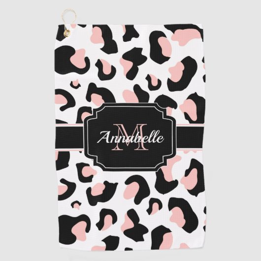 Roze luipaard afdrukken golfhanddoek (Voorkant)