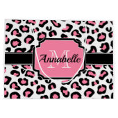 Roze luipaard afdrukken groot cadeauzakje (Achterkant)