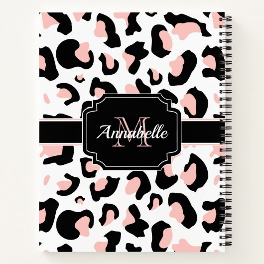 Roze luipaard afdrukken notitieboek (Achterkant)